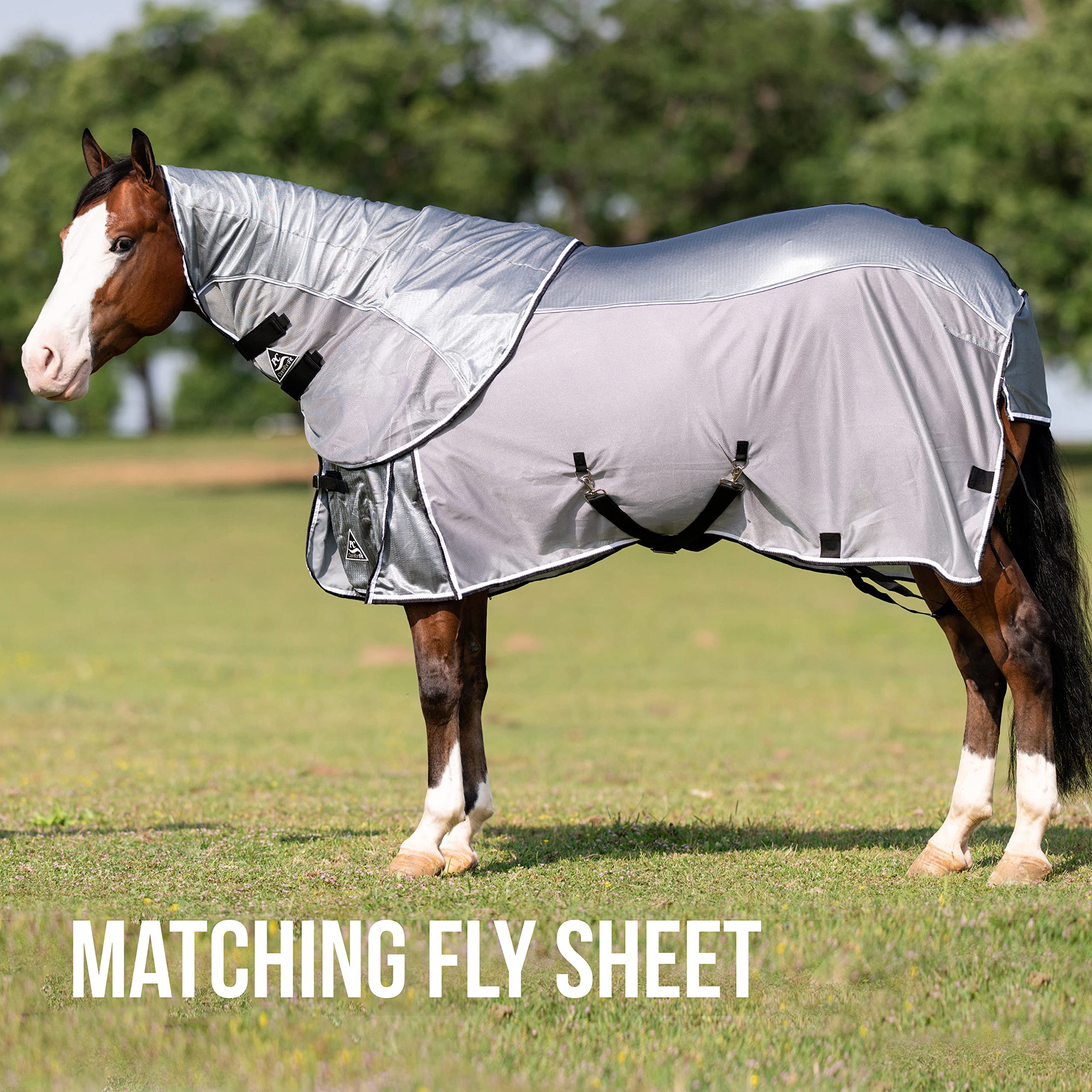 Professional's Choice Comfort-Fit Fly Neck Cover | Jersey Mesh Material | Universal Size (Charcoal/Black) - Image 5